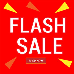 Flash Sale offer banner, Shop now. Abstract colorful background with a vector sale sign and label for all company business success. Offer Banner, off, sale, discount, flash sale, big sale, super sale.