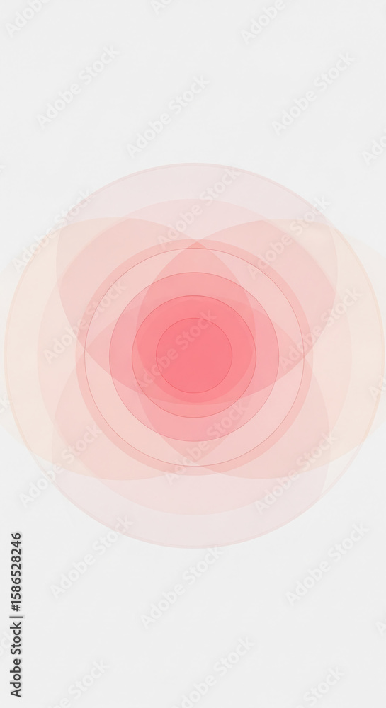 Poster abstract image of concentric pink circles, creating a soft and gentle visual effect, symbolizing ser