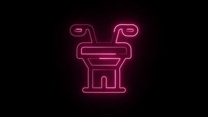 Podium Animation with Glowing Lines on Black Background
