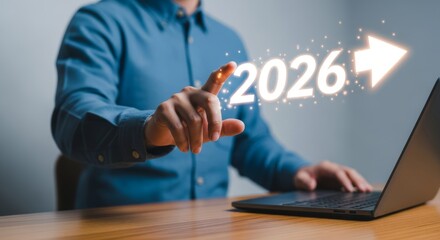 Professional Planning for Future with Laptop and 2026 Projection