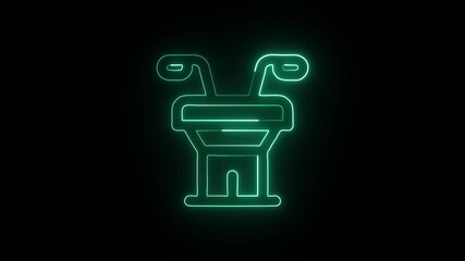 Podium Animation with Glowing Lines on Black Background