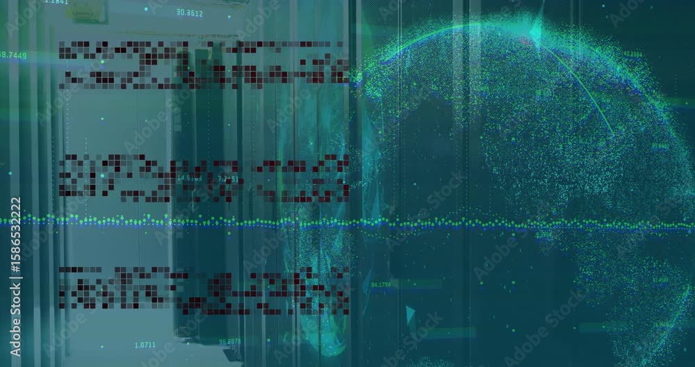 Poster when right panel empty, mint-green hemisphere materializing into sphere visualizing data