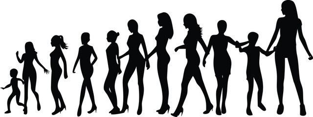 Large Collection of Female Silhouette Poses, Fashion, Dance, and Lifestyle Vector Set