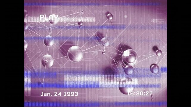 On PLAY, metal spheres shifting and links extending with glitch bars sweeping for network evolution
