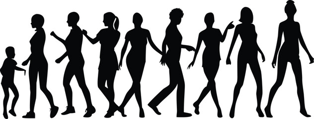 Large Collection of Female Silhouette Poses, Fashion, Dance, and Lifestyle Vector Set