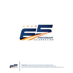 65 Years Anniversary logotype design flat style design template