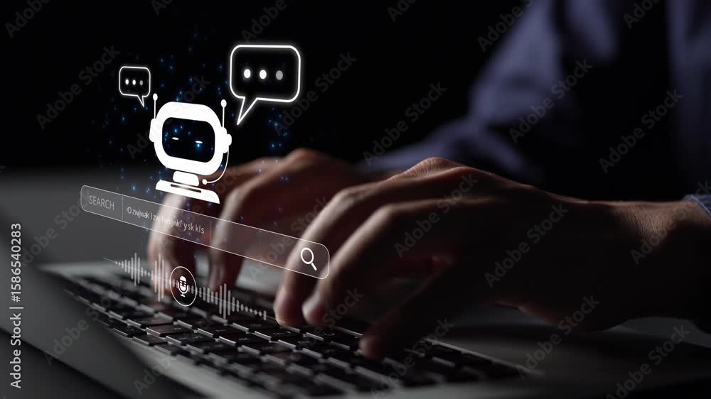 Poster ai assistant with voice chat interface, combining smart chatbot, voice command, and ai-powered contr