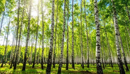 Sunlit birch forest (1)