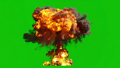 Explosion on a green background