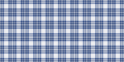 Classic blue and white gingham check pattern.  Perfect for textile design, website backgrounds, or crafting projects.  This seamless texture offers a clean, timeless aesthetic with subtle texture.