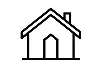 House icon on a white background, symbolizing home, real estate, and residential property design