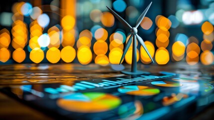 Advanced wind turbine featuring real time energy analytics dashboard for efficient power monitoring