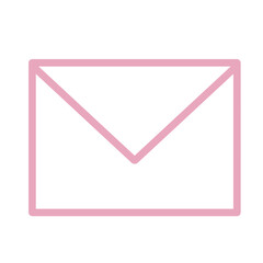 シンプルなピンクのメールのイラスト　手紙　封筒　アイコン　素材
