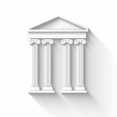 Fototapeta premium Classical architecture with white columns in minimalist style 