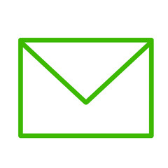 シンプルな緑色のメールのイラスト　手紙　封筒　アイコン　素材