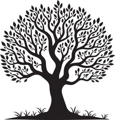 Obraz premium Tree Silhouette Vector Illustration