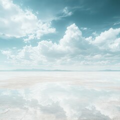 Obraz premium Stunning salt flat landscape with reflective skies