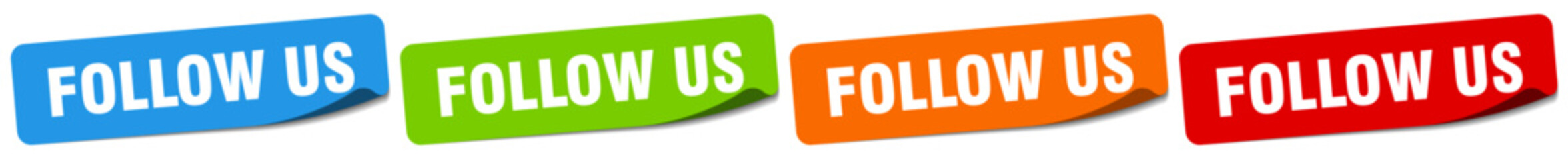 follow us sticker. follow us sticker set on white background