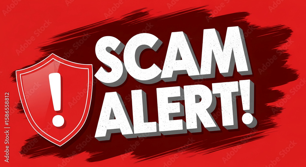Poster red background with white text 