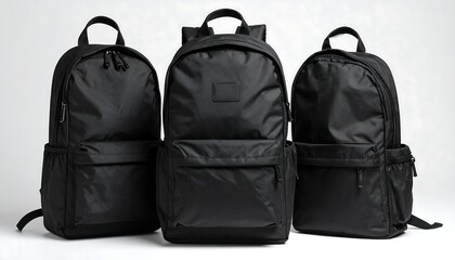 Naklejka premium Three black backpacks