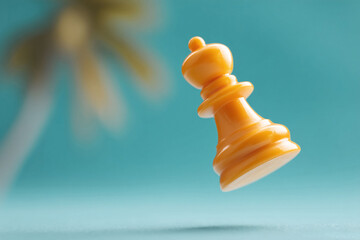 Strategic pawn poised for action. The minimalist, vibrant color scheme adds a modern, playful feel. Great for strategy, business, or game related content.