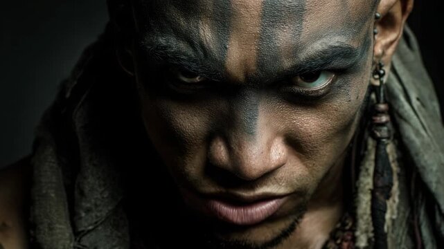 Bold character portrayal with unique markings and expression