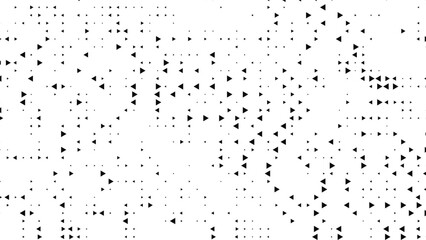 Abstract pattern of scattered black triangles of varying sizes on a white background