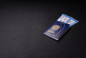 Brazilian passport for travelling, flying and doing business. Brazil document, id