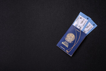 Brazilian passport for travelling, flying and doing business. Brazil document, id