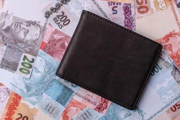 Cash paper money of Brazil, notes as a conceptual background of investment, savings