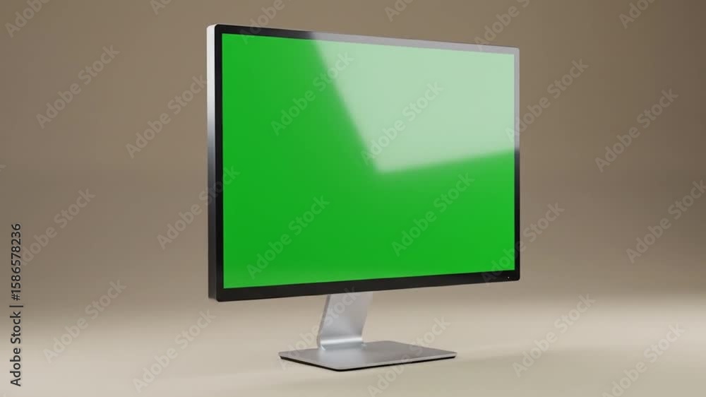 Aufkleber modern computer monitor featuring a green screen display is ideal for design work