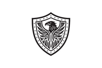 Obraz premium Shied designs logo silhouette on white background.02