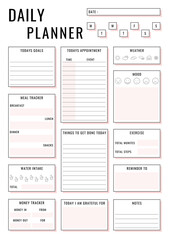 Comprehensive daily planner for goals appointments meals and mood tracking