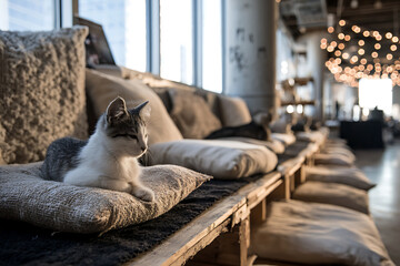 pet adoption event, cat adoption event with cozy environments and welcoming vibe