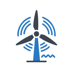 Wind turbine generating clean energy in modern eco-friendly design  