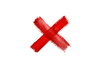 Obraz premium Hand-Drawn Red Cross Marker PNG – Grunge X Symbol Illustration – Isolated on Transparent Background PNG for Graphic and UI Design