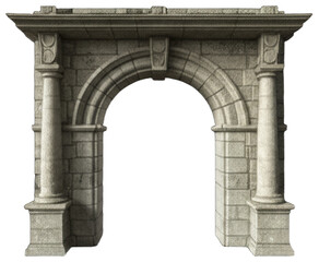 Obraz premium Stone Archway with Classical Columns, transparent background png