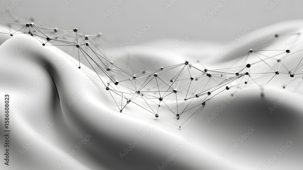 Aufkleber abstract white futuristic background. white background. connecting dots and lines on a white backgro