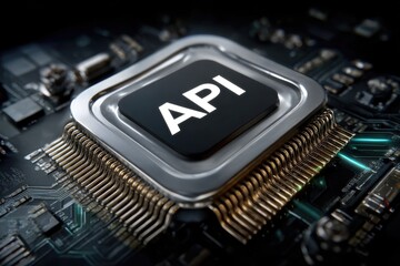 Api concept structure: data exchange, software bridge, system integration, command protocol, digital connection, interface rule, function call, code layer, access point, network route, service logic