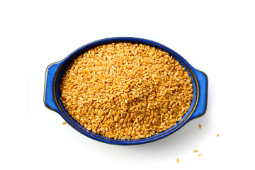 Organic golden flaxseeds, rich in omega-3, fiber, and antioxidants