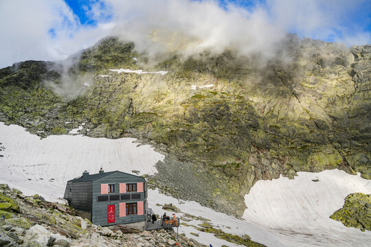 Rysy Chalet under Rysy Peak (2503m) in High Tatras, Slovakia, Europe	