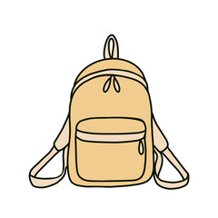 Illustration with a yellow backpack