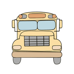 Illustration with a school bus