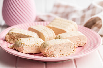 Halva. Sweet oriental dessert on plate.
