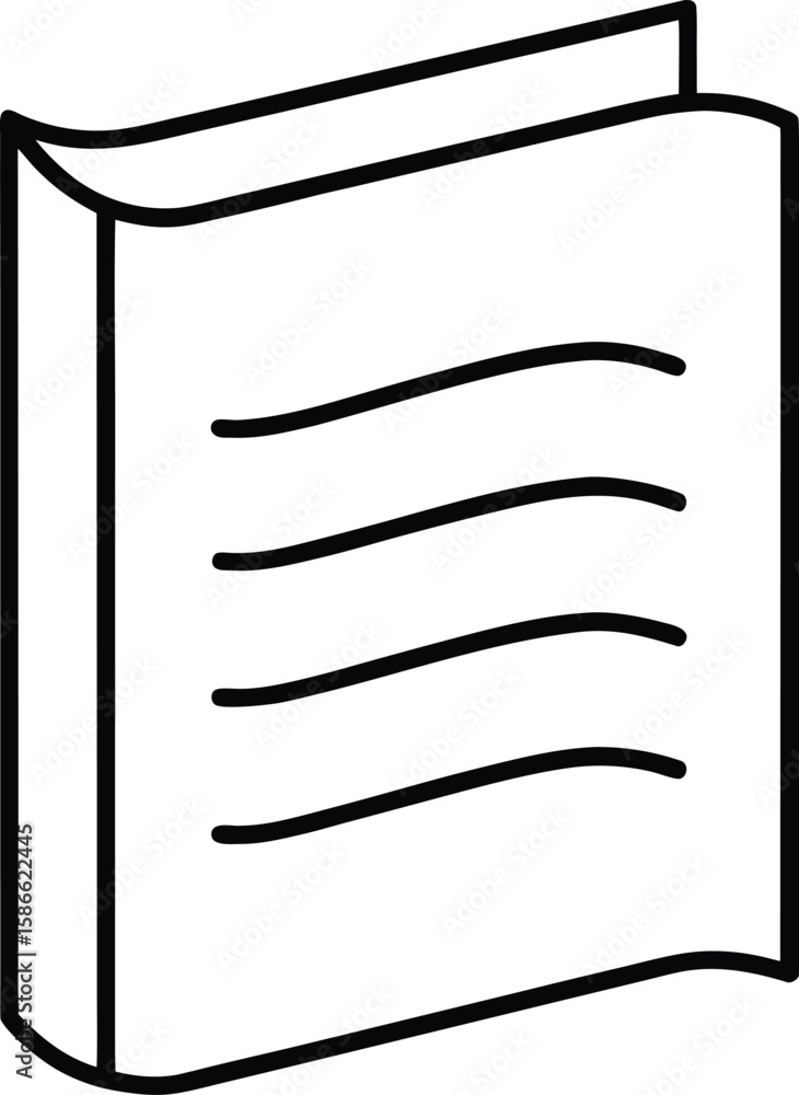 Poster clean line icon representing a travel document or booking sheet isolated on transparent background