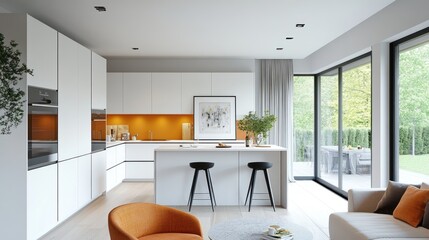 Modern kitchen with an open-plan design
