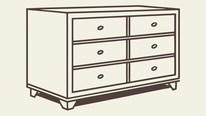 Elegant dresser vector illustration for bedroom furniture designs and home organization