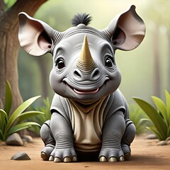 Cute baby rhino