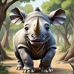 Cute baby rhino