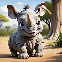 Cute baby rhino